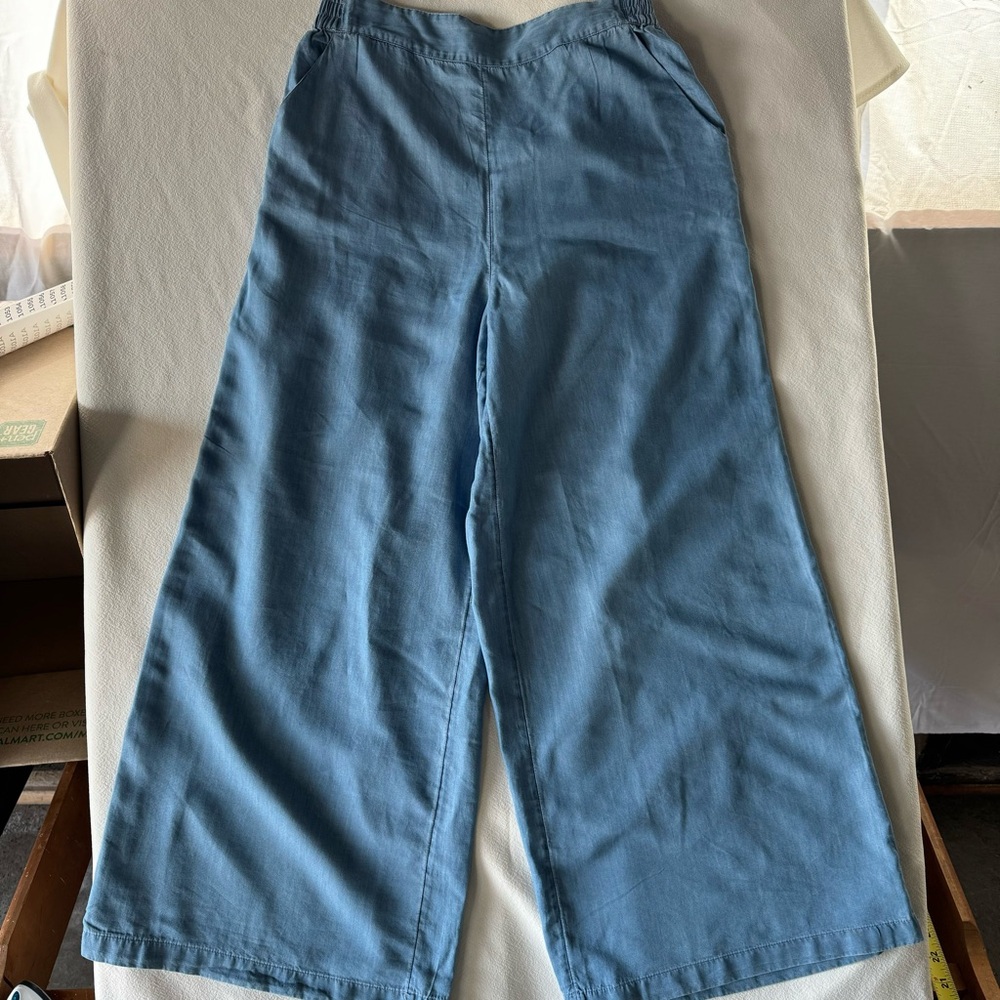 Blue Wide-Leg Pants